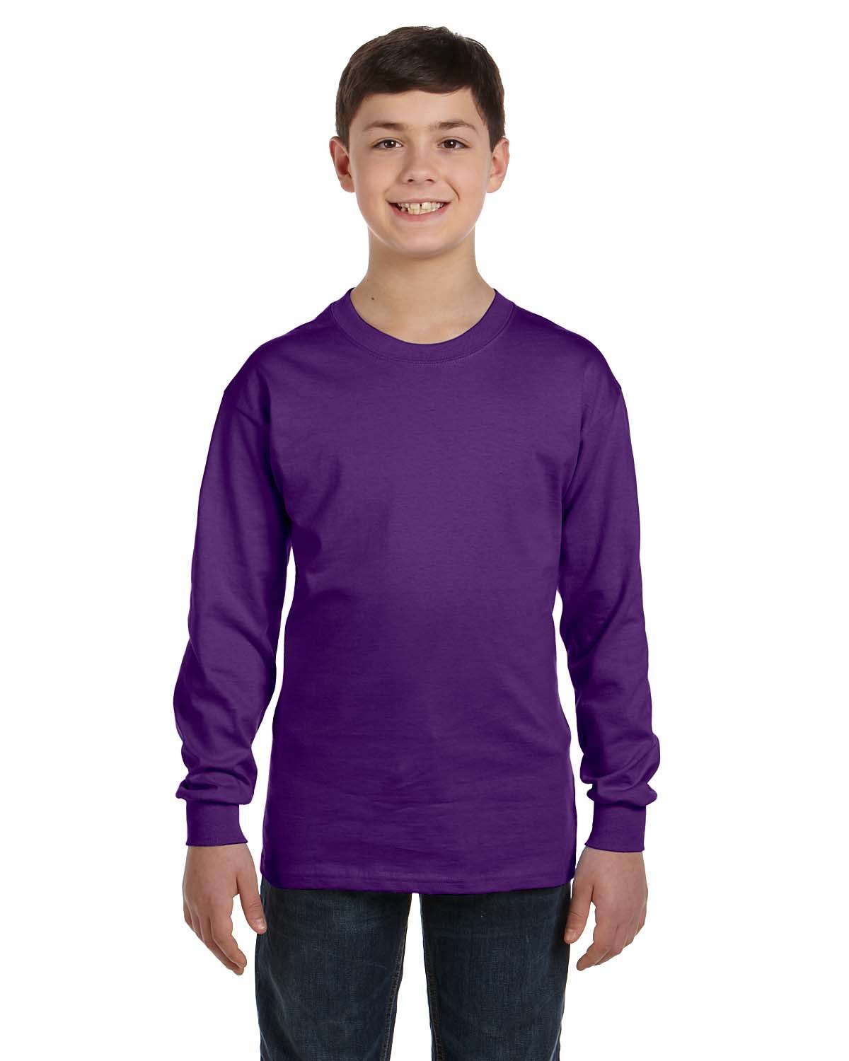10 Pack Of Gildan G540B Youth Solid Heavy Cotton Long Sleeve Tee Blank T-Shirt - Picture 8 of 12