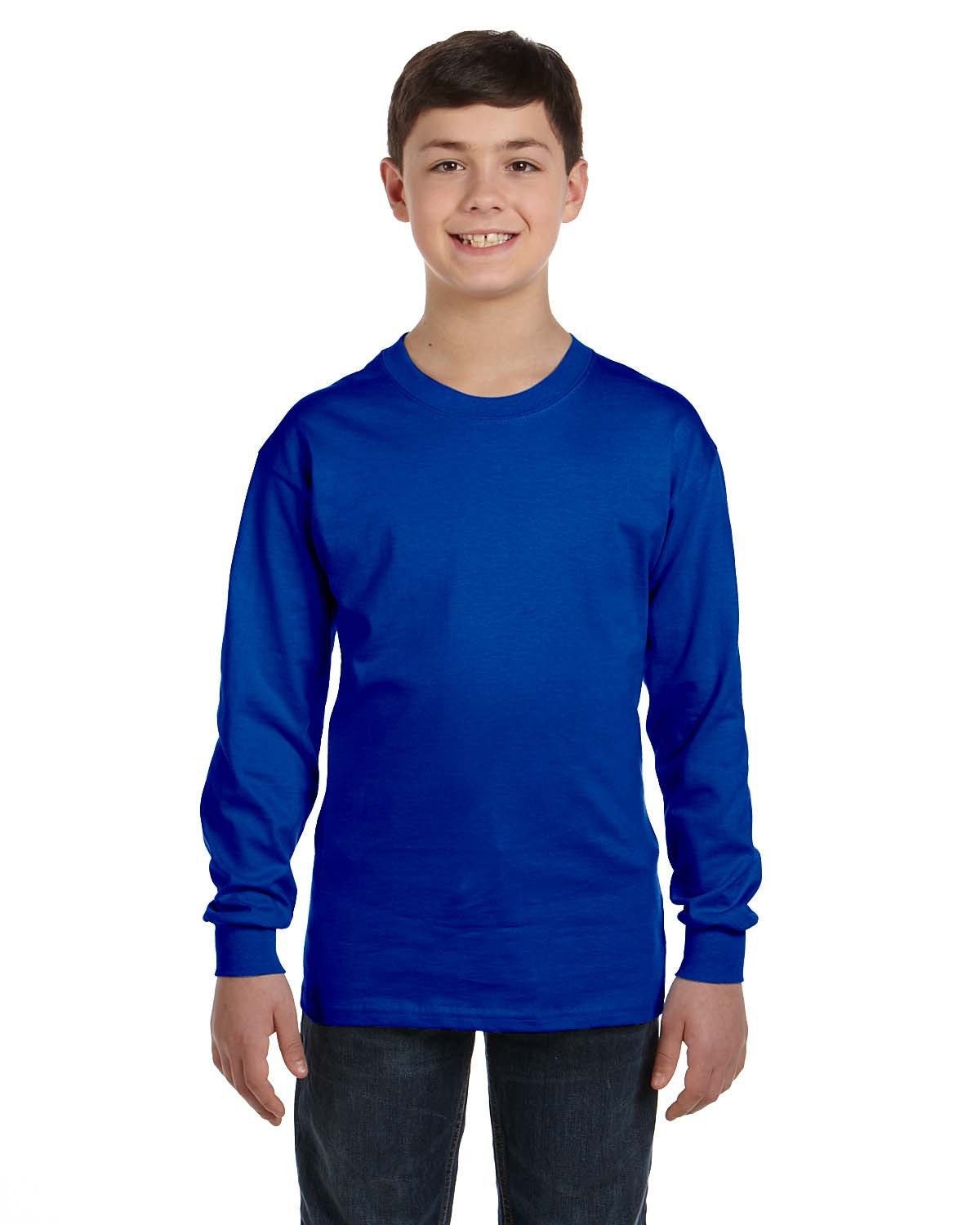 10 Pack Of Gildan G540B Youth Solid Heavy Cotton Long Sleeve Tee Blank T-Shirt - Picture 10 of 12