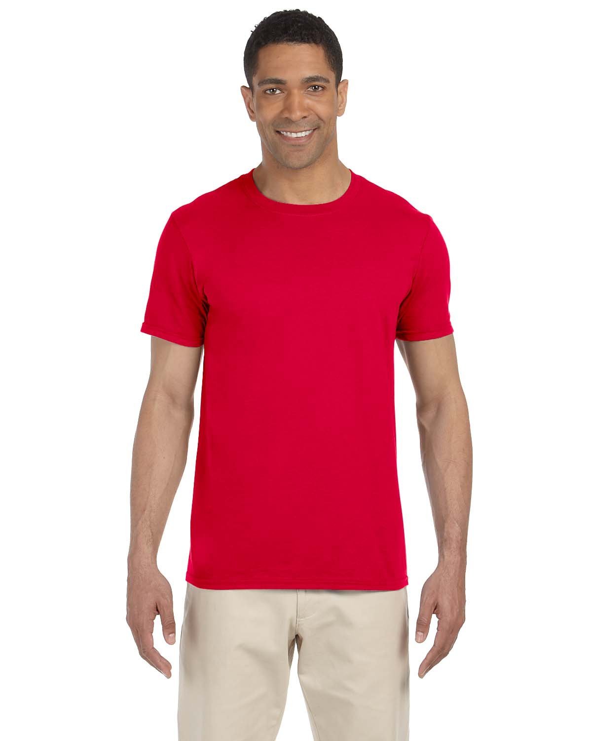 Gildan G640 Adult Preshrunk Ringspun Short Sleeve Plain Softstyle Jersey T-Shirt - Picture 10 of 65