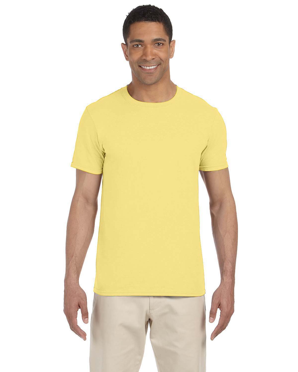 Gildan G640 Adult Preshrunk Ringspun Short Sleeve Plain Softstyle Jersey T-Shirt - Picture 12 of 65