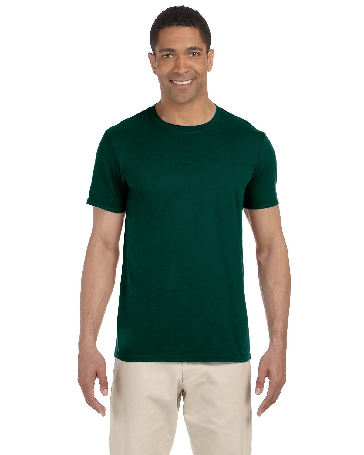 Gildan G640 Adult Preshrunk Ringspun Short Sleeve Plain Softstyle Jersey T-Shirt - Picture 16 of 65