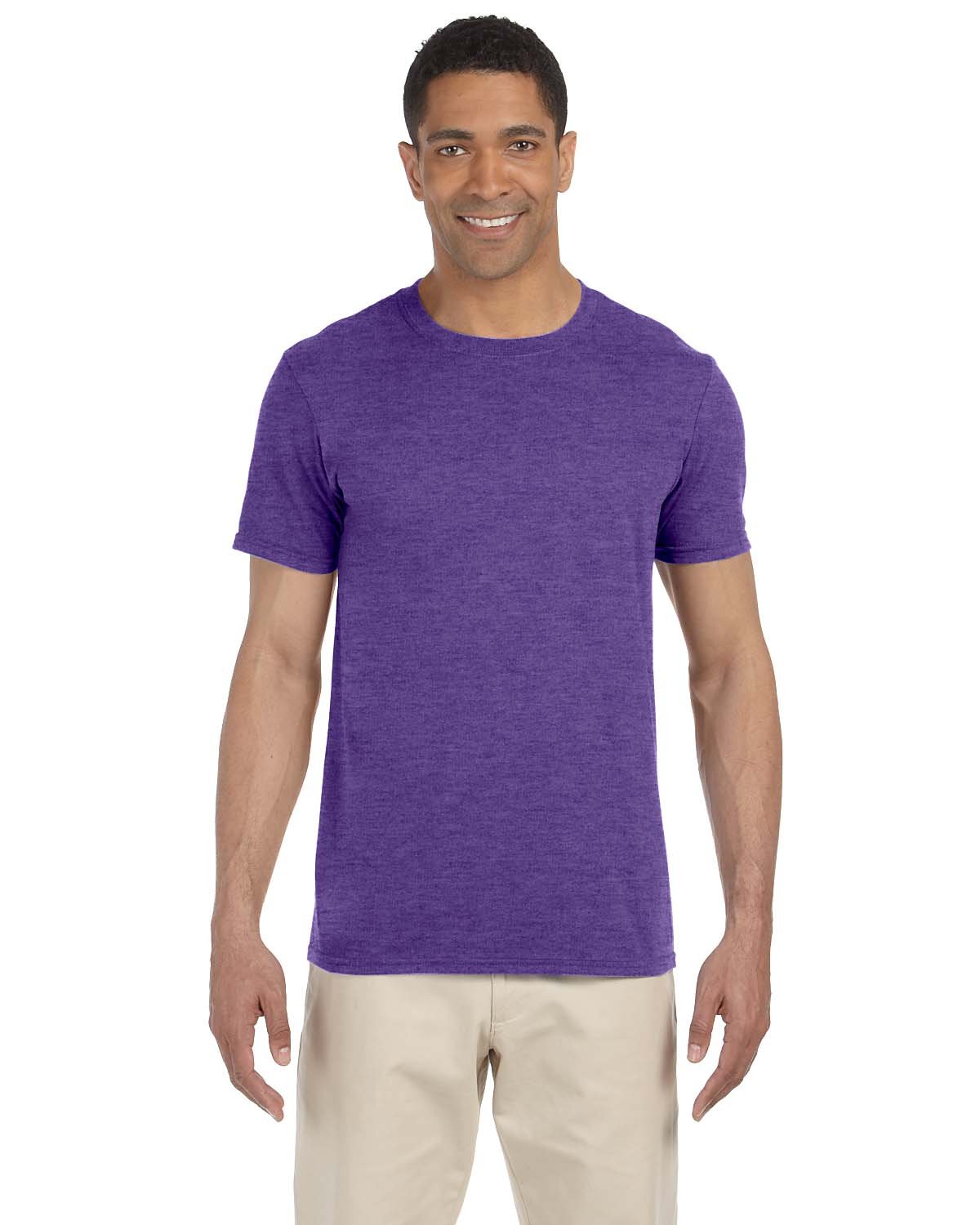Gildan G640 Adult Preshrunk Ringspun Short Sleeve Plain Softstyle Jersey T-Shirt - Picture 26 of 65