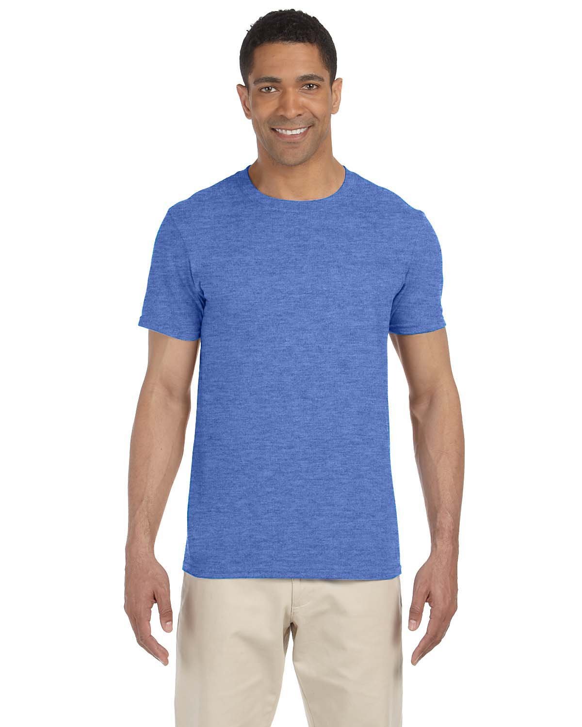 Gildan G640 Adult Preshrunk Ringspun Short Sleeve Plain Softstyle Jersey T-Shirt - Picture 28 of 65