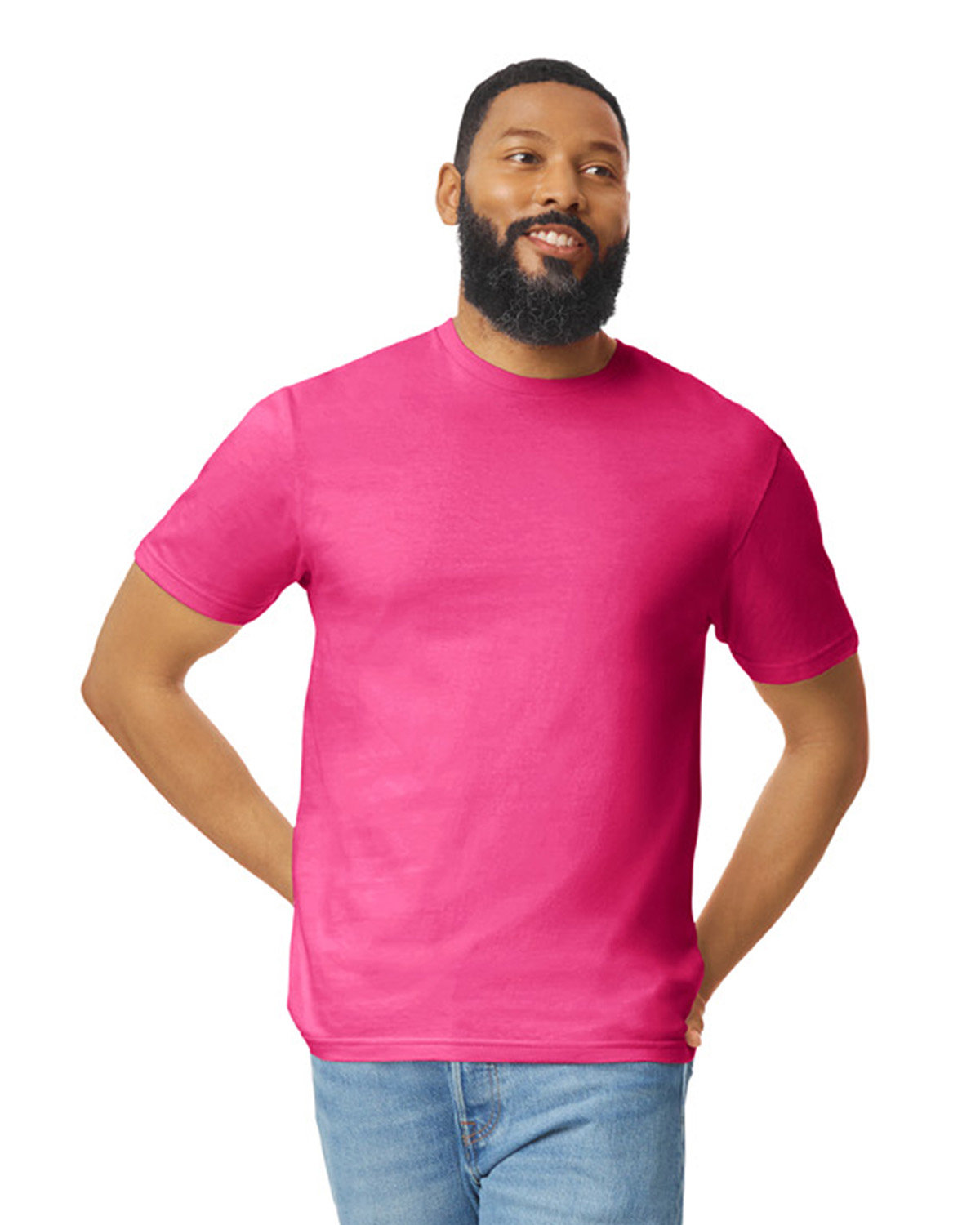 Gildan G640 Adult Preshrunk Ringspun Short Sleeve Plain Softstyle Jersey T-Shirt - Picture 30 of 65