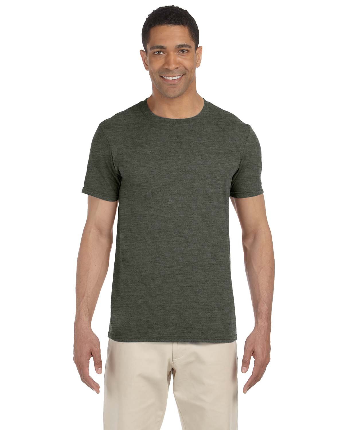 Gildan G640 Adult Preshrunk Ringspun Short Sleeve Plain Softstyle Jersey T-Shirt - Picture 31 of 65