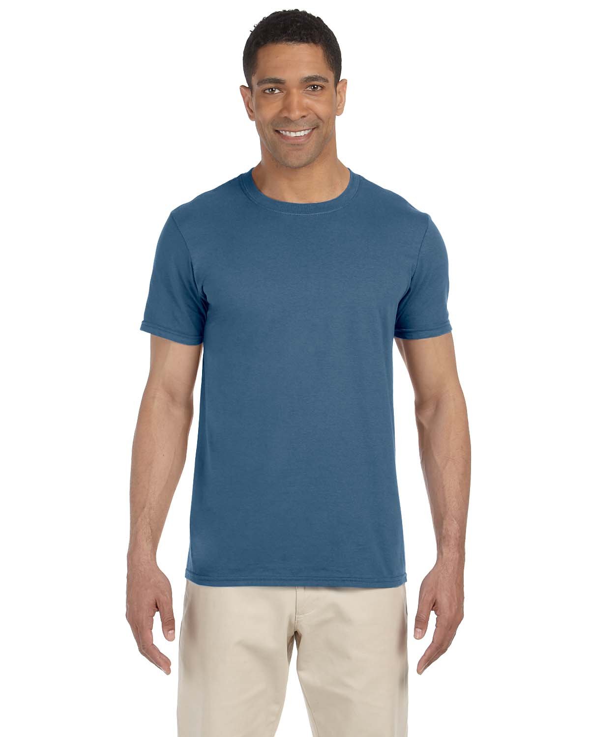 Gildan G640 Adult Preshrunk Ringspun Short Sleeve Plain Softstyle Jersey T-Shirt - Picture 37 of 65