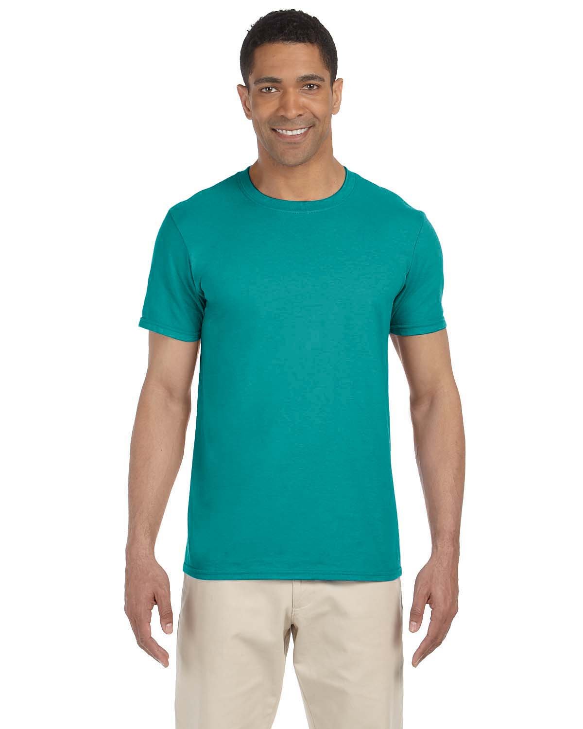 Gildan G640 Adult Preshrunk Ringspun Short Sleeve Plain Softstyle Jersey T-Shirt - Picture 40 of 65