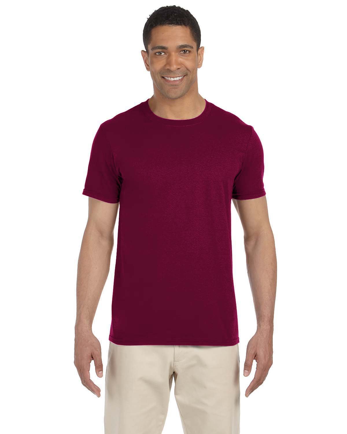 Gildan G640 Adult Preshrunk Ringspun Short Sleeve Plain Softstyle Jersey T-Shirt - Picture 46 of 65