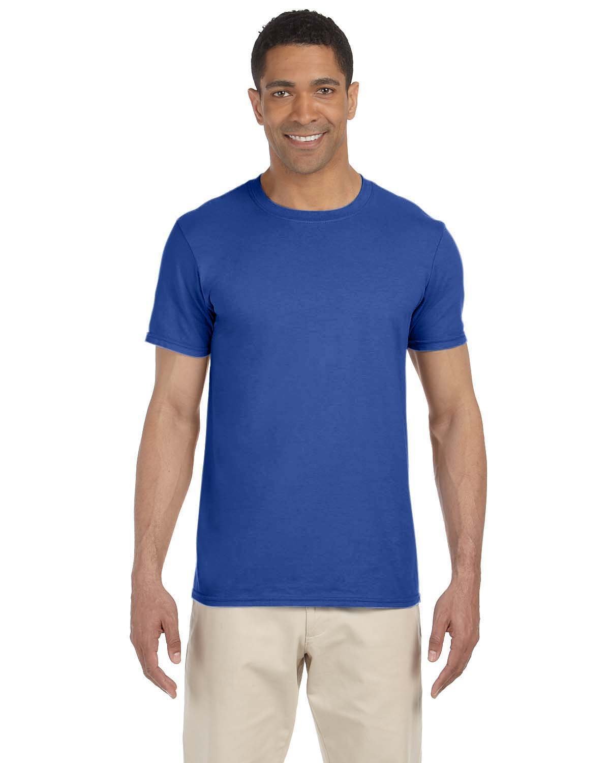 Gildan G640 Adult Preshrunk Ringspun Short Sleeve Plain Softstyle Jersey T-Shirt - Picture 47 of 65