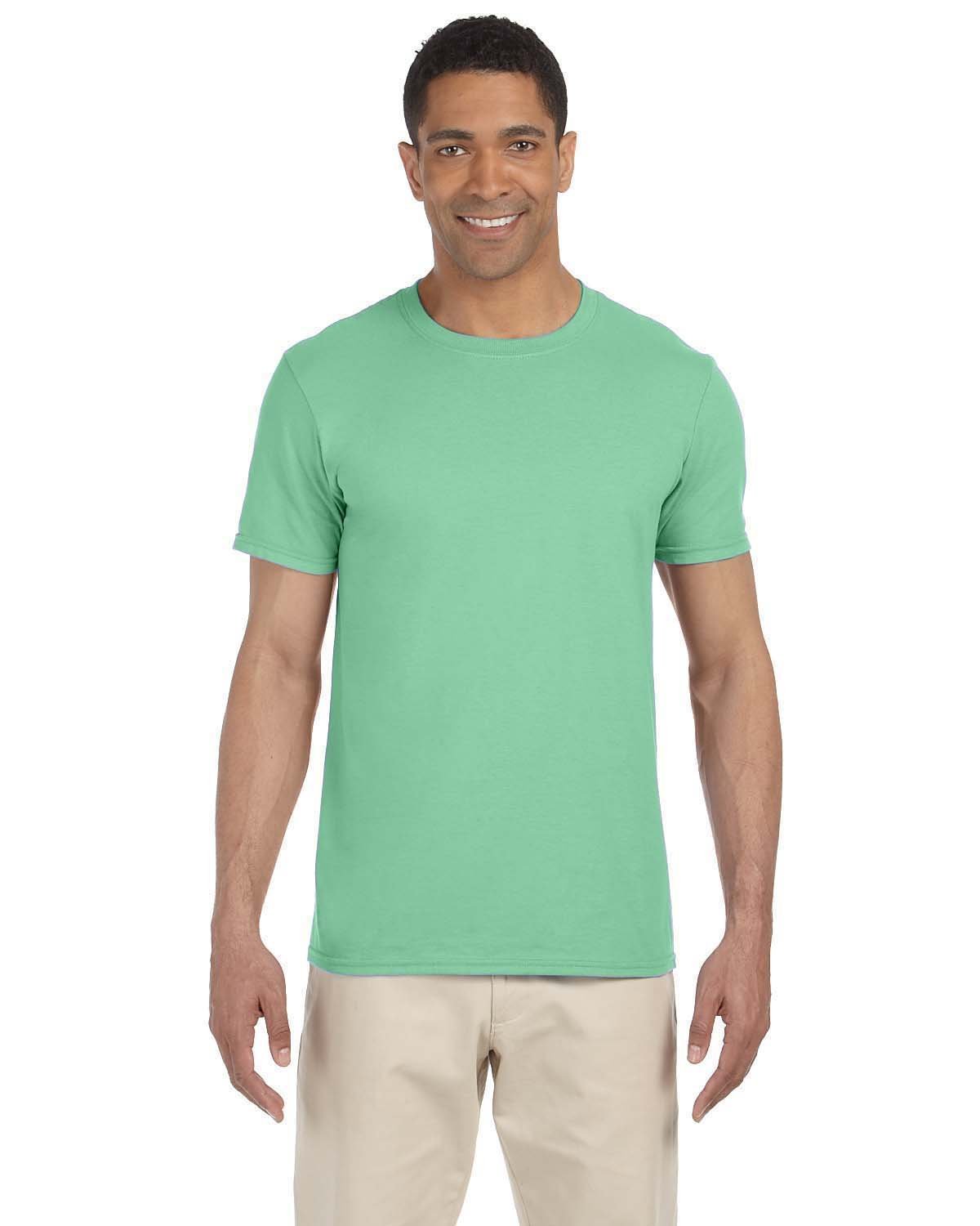 Gildan G640 Adult Preshrunk Ringspun Short Sleeve Plain Softstyle Jersey T-Shirt - Picture 49 of 65