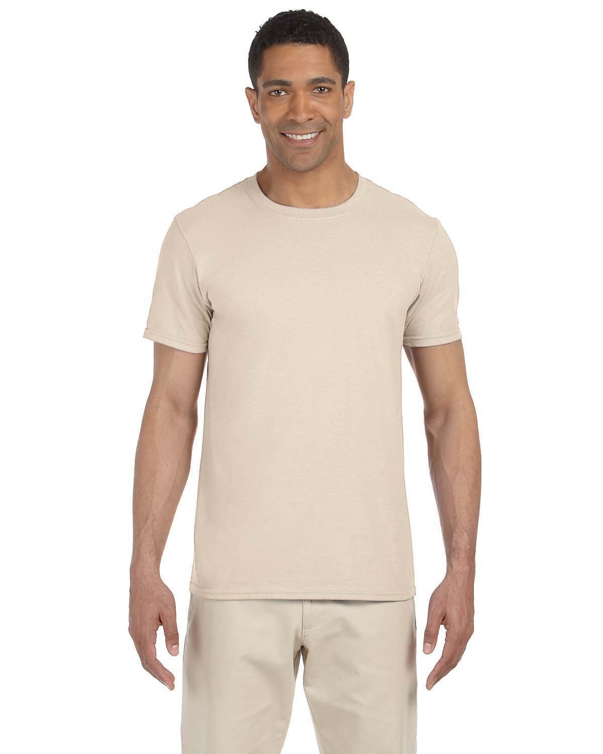 Gildan G640 Adult Preshrunk Ringspun Short Sleeve Plain Softstyle Jersey T-Shirt - Picture 50 of 65