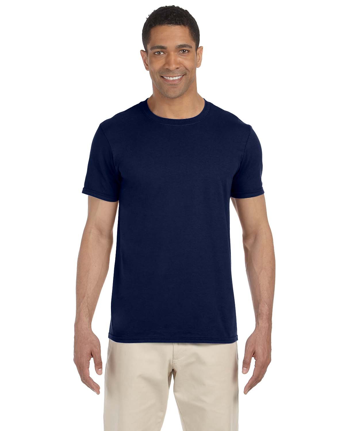 Gildan G640 Adult Preshrunk Ringspun Short Sleeve Plain Softstyle Jersey T-Shirt - Picture 51 of 65
