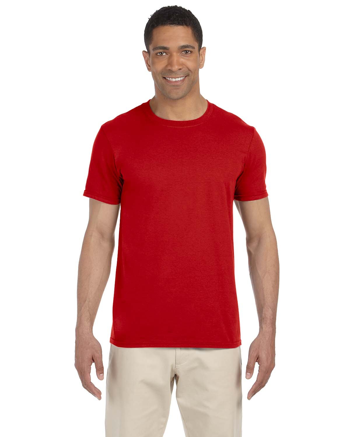 Gildan G640 Adult Preshrunk Ringspun Short Sleeve Plain Softstyle Jersey T-Shirt - Picture 56 of 65