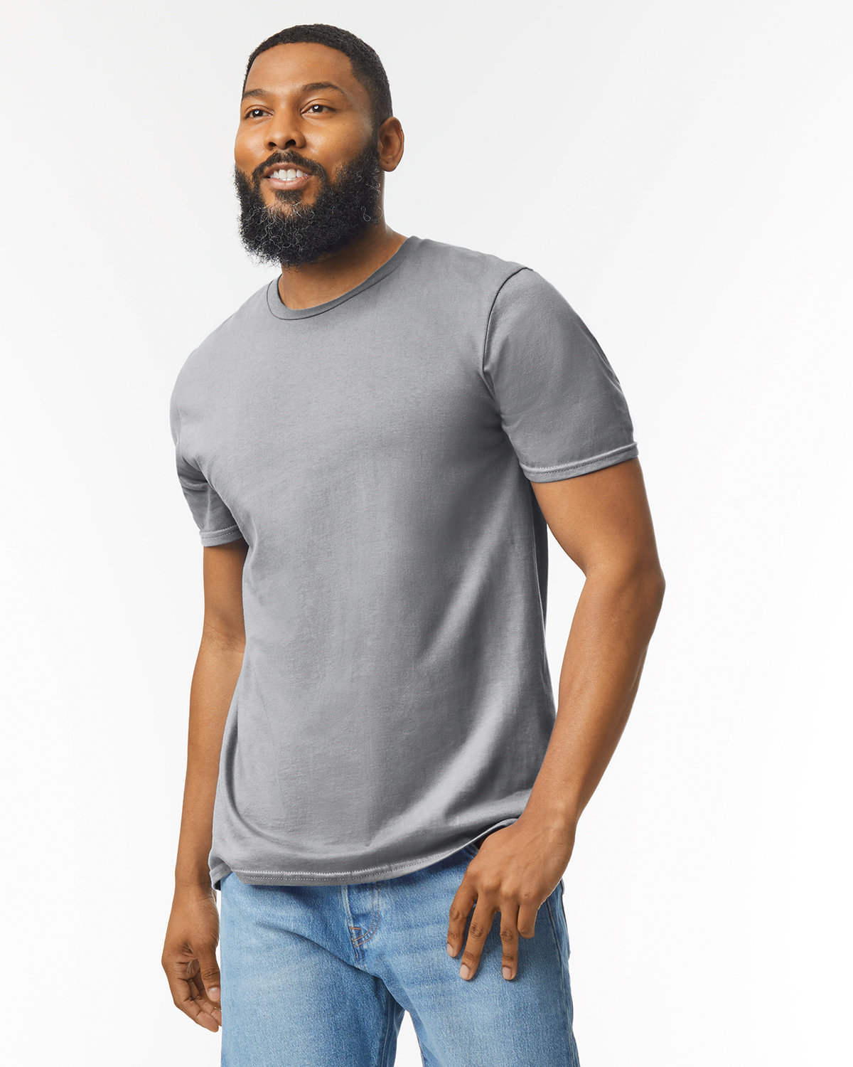 Gildan G640 Adult Preshrunk Ringspun Short Sleeve Plain Softstyle Jersey T-Shirt - Picture 58 of 65
