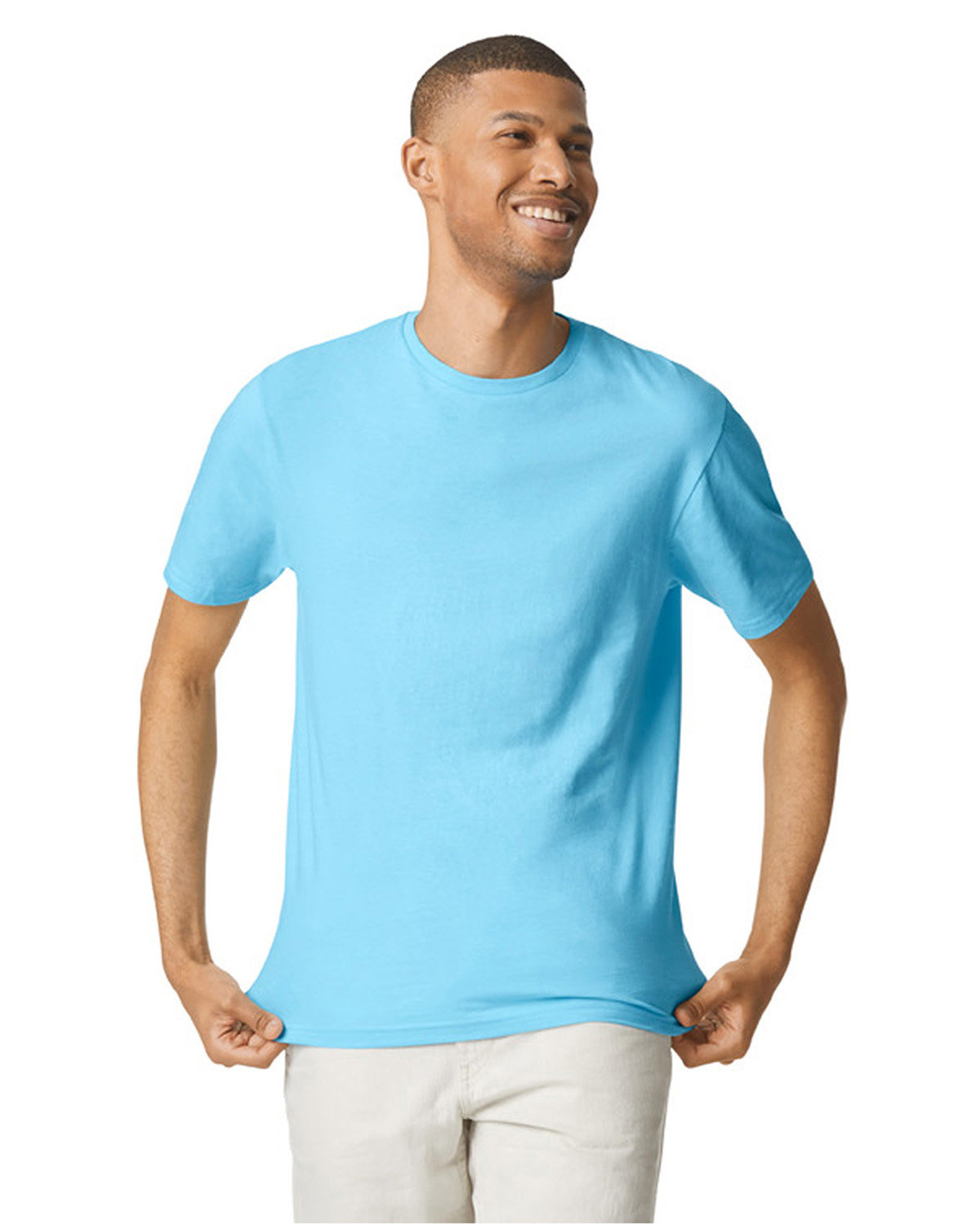 Gildan G640 Adult Preshrunk Ringspun Short Sleeve Plain Softstyle Jersey T-Shirt - Picture 62 of 65