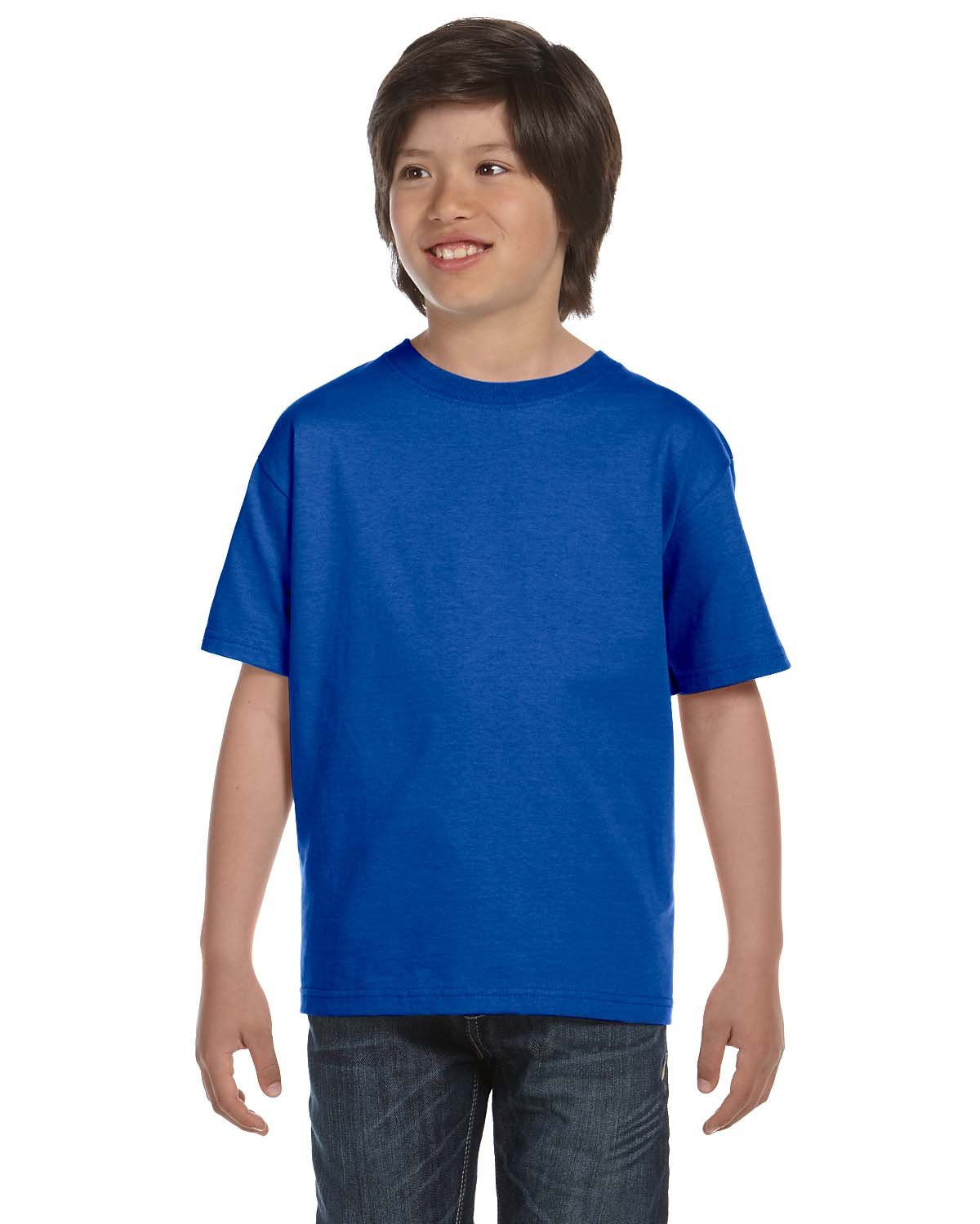 Gildan G800B Youth 50/50 USA Cotton/Polyester Short Sleeve Tee Stylish T-Shirt - Picture 25 of 29