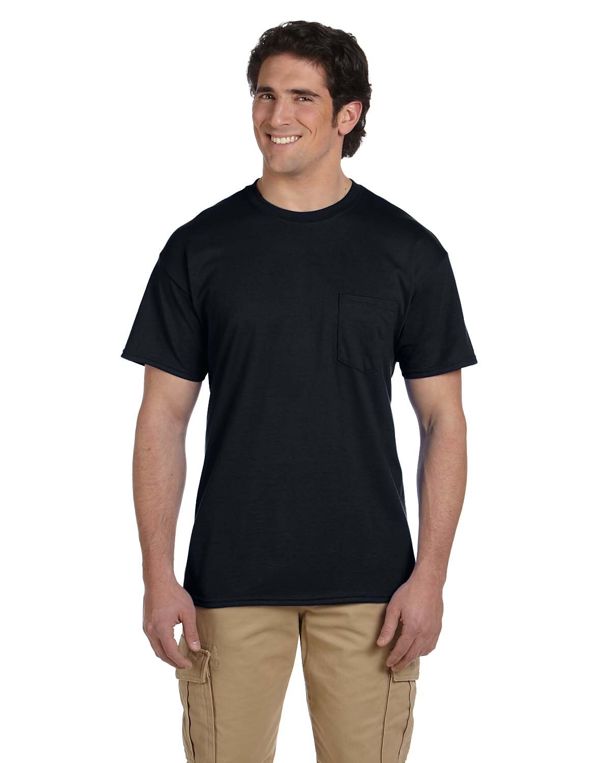 3 Pack Of Gildan G830 Adult 50/50 T-Shirt Pocket Short Sleeves DryBlend T Shirt - Picture 3 of 12