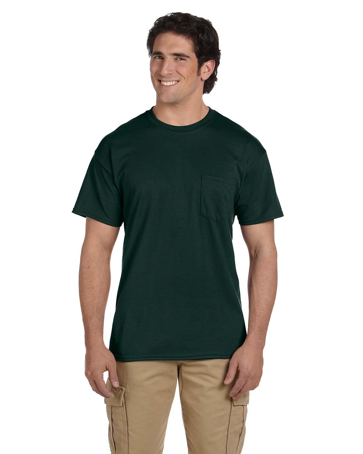 3 Pack Of Gildan G830 Adult 50/50 T-Shirt Pocket Short Sleeves DryBlend T Shirt - Picture 4 of 12