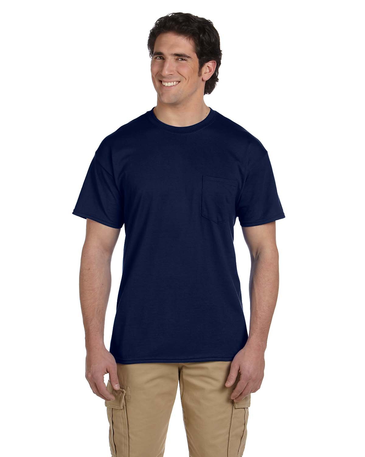 3 Pack Of Gildan G830 Adult 50/50 T-Shirt Pocket Short Sleeves DryBlend T Shirt - Picture 6 of 12