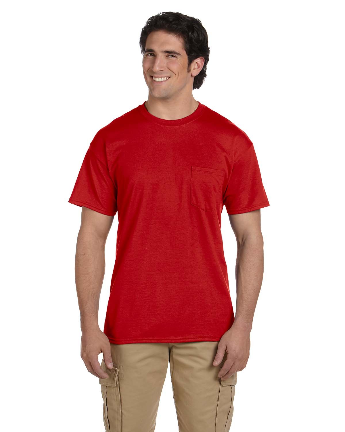 3 Pack Of Gildan G830 Adult 50/50 T-Shirt Pocket Short Sleeves DryBlend T Shirt - Picture 7 of 12