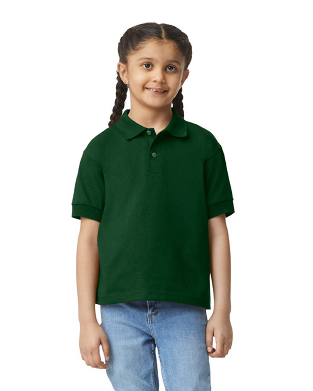 Gildan G880B Youth Short Sleeve T Shirt 3 Button Placket Jersey Polo T-Shirt - Picture 3 of 11
