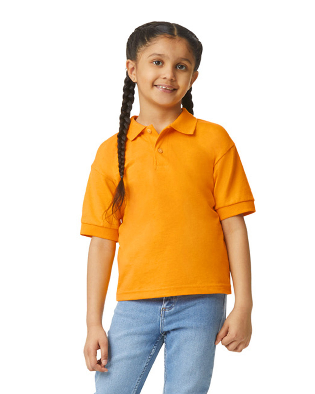 Gildan G880B Youth Short Sleeve T Shirt 3 Button Placket Jersey Polo T-Shirt - Picture 4 of 11