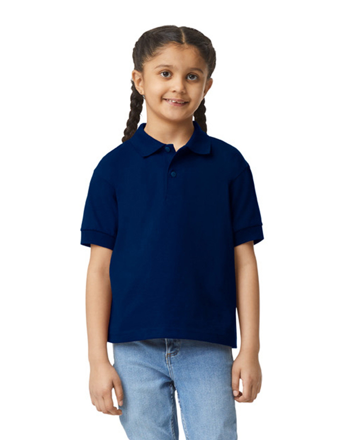 Gildan G880B Youth Short Sleeve T Shirt 3 Button Placket Jersey Polo T-Shirt - Picture 7 of 11