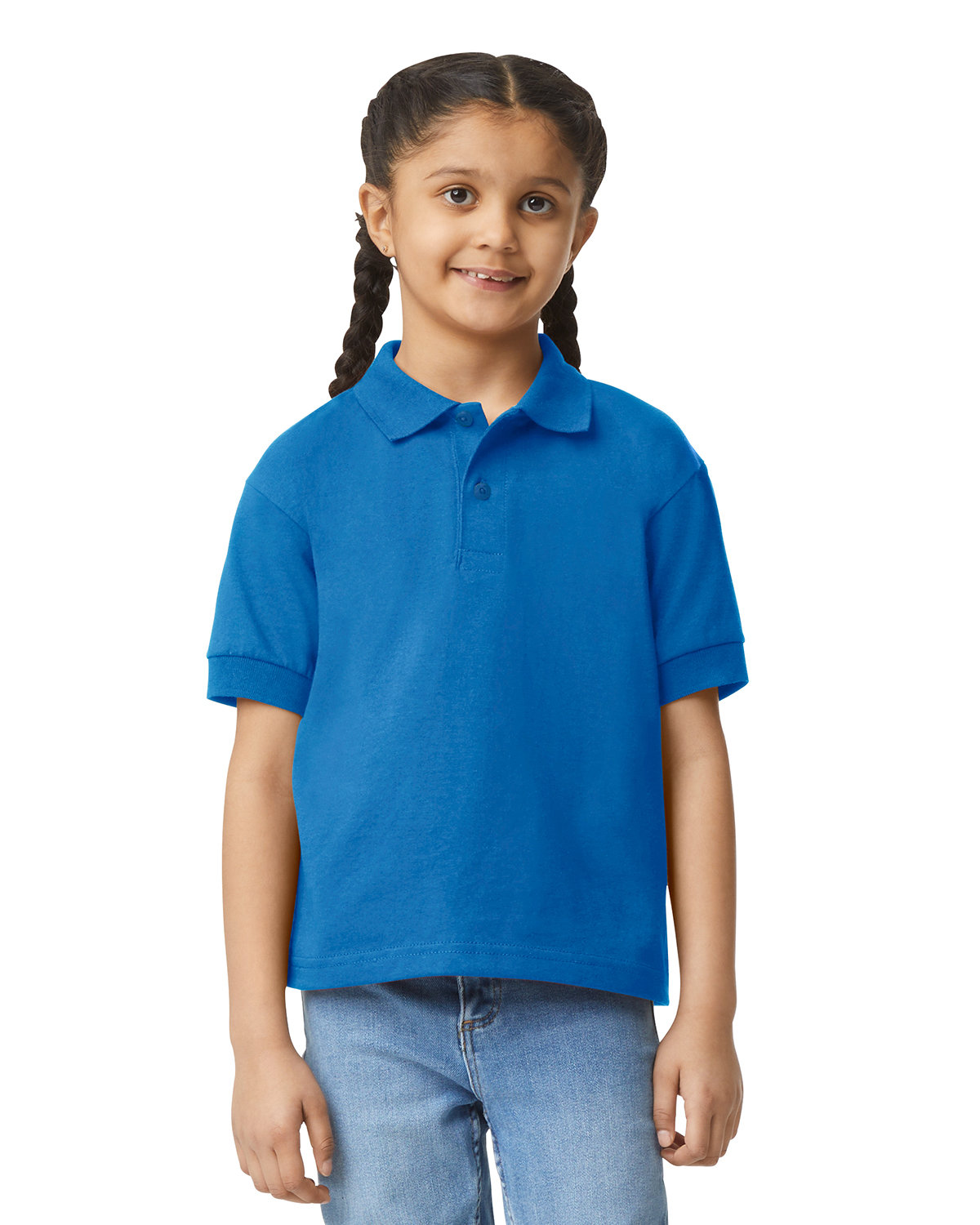Gildan G880B Youth Short Sleeve T Shirt 3 Button Placket Jersey Polo T-Shirt - Picture 9 of 11