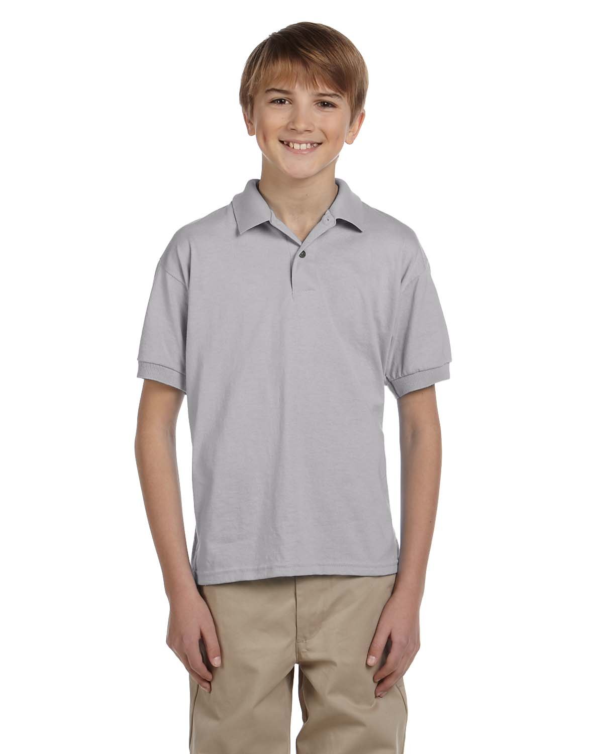 Gildan G880B Youth Short Sleeve T Shirt 3 Button Placket Jersey Polo T-Shirt - Picture 10 of 11