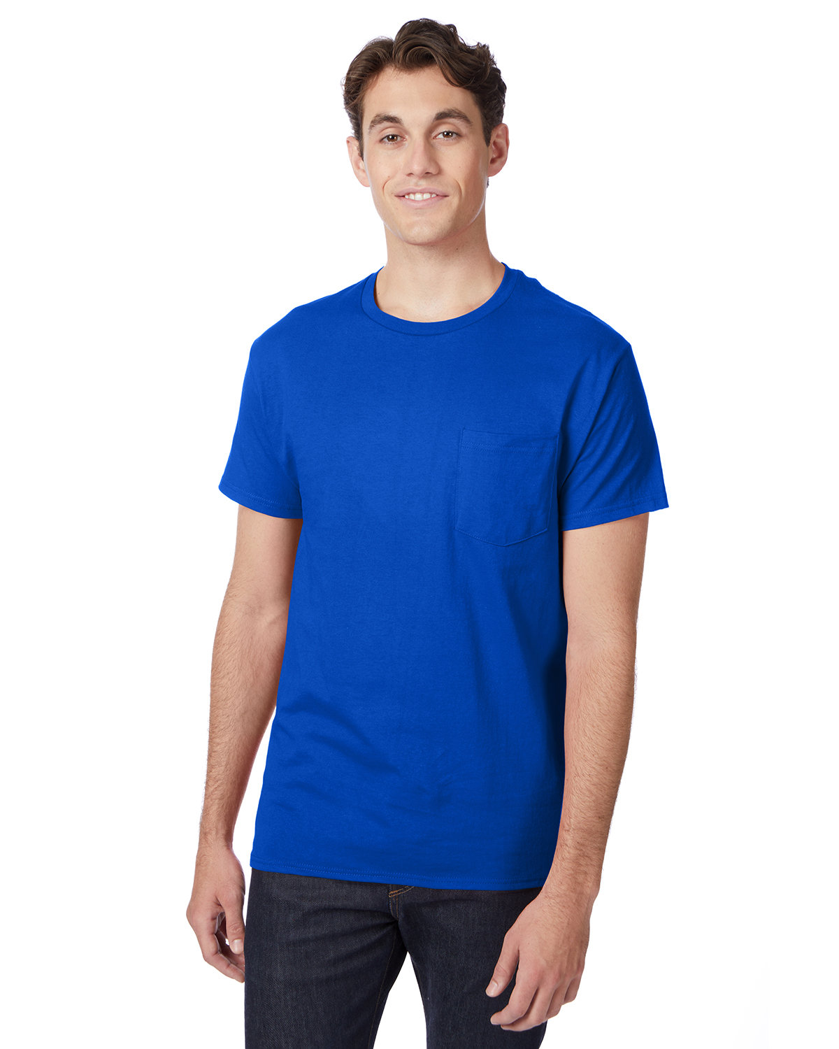 3 Pack Of Hanes H5590 Men's T Shirt Crew Neck Authentic-T Pocket Stylish T-Shirt - Picture 7 of 16