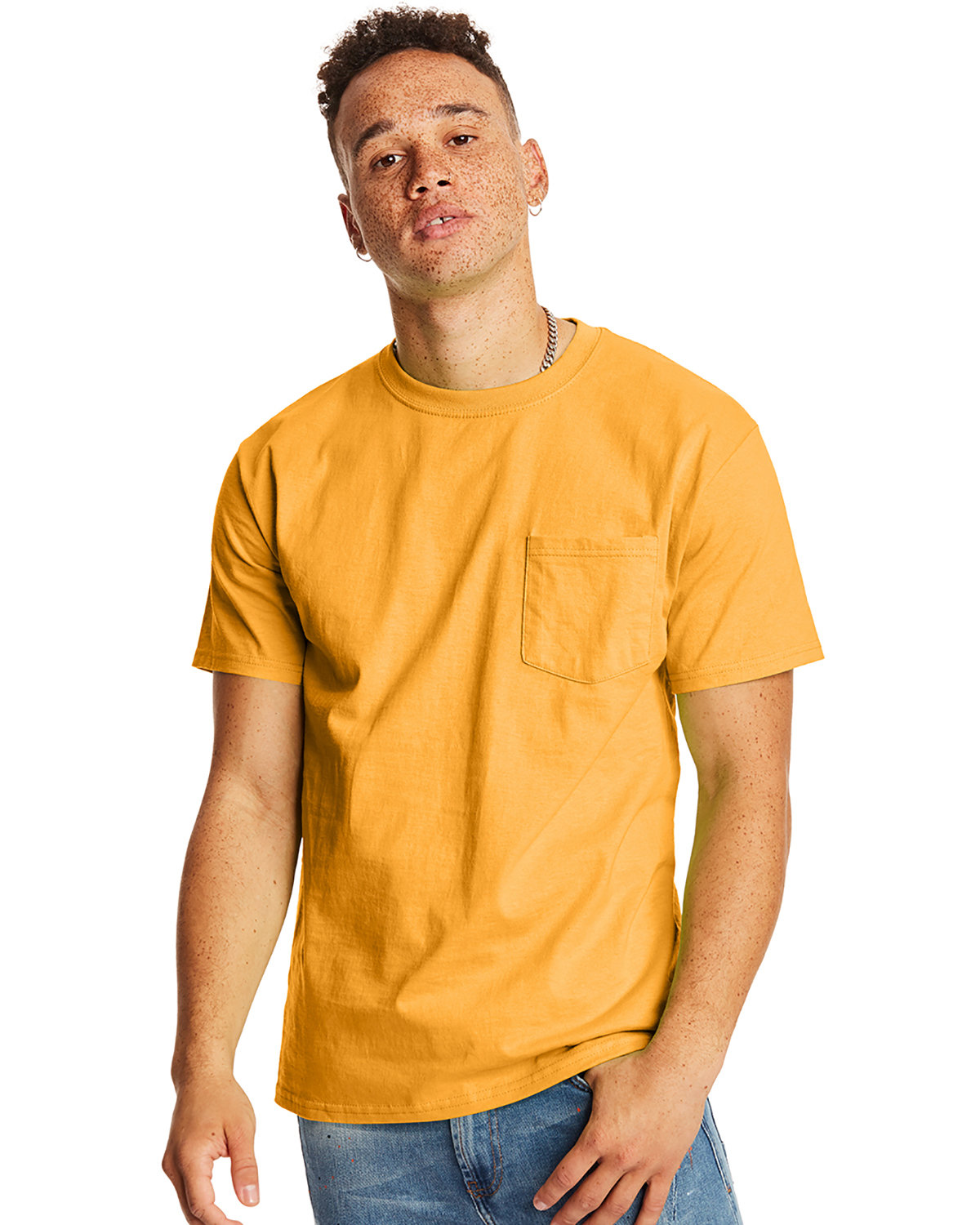 3 Pack Of Hanes H5590 Men's T Shirt Crew Neck Authentic-T Pocket Stylish T-Shirt - Picture 8 of 16