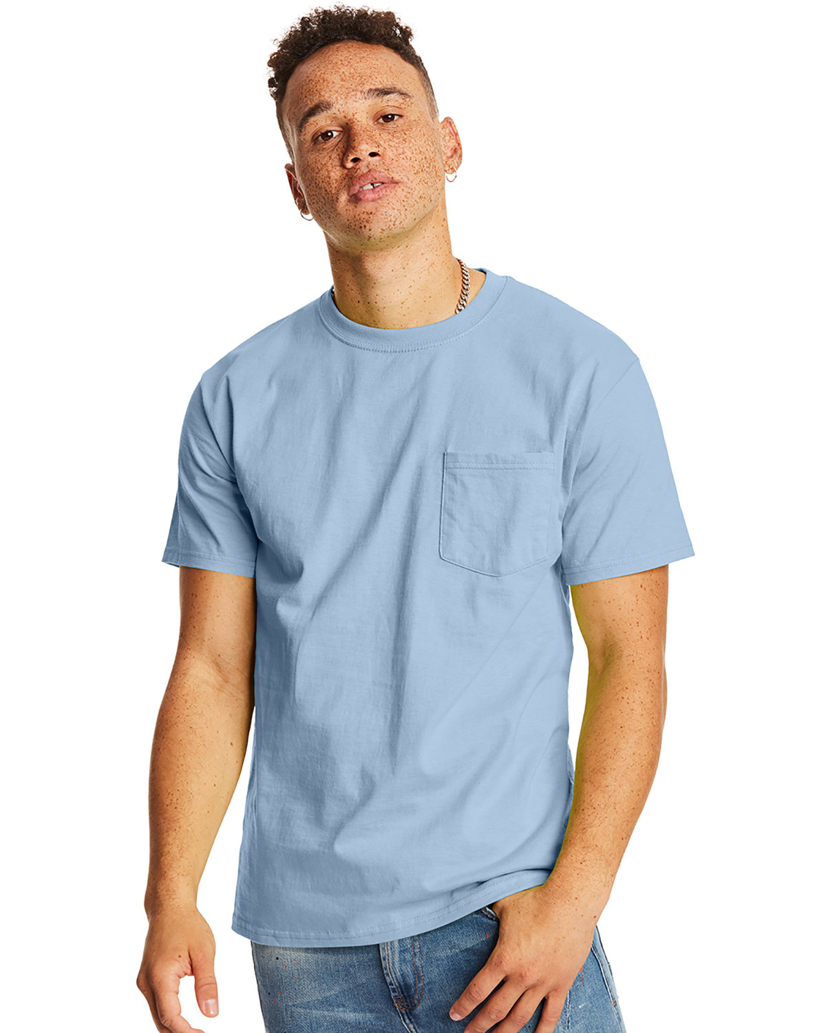 3 Pack Of Hanes H5590 Men's T Shirt Crew Neck Authentic-T Pocket Stylish T-Shirt - Picture 9 of 16