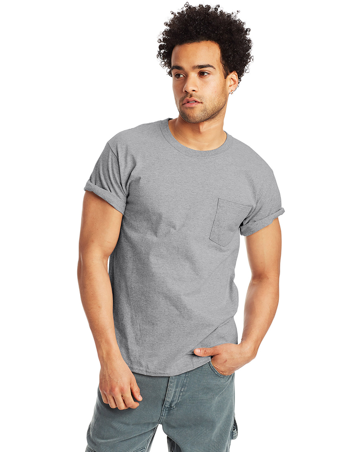 3 Pack Of Hanes H5590 Men's T Shirt Crew Neck Authentic-T Pocket Stylish T-Shirt - Picture 10 of 16