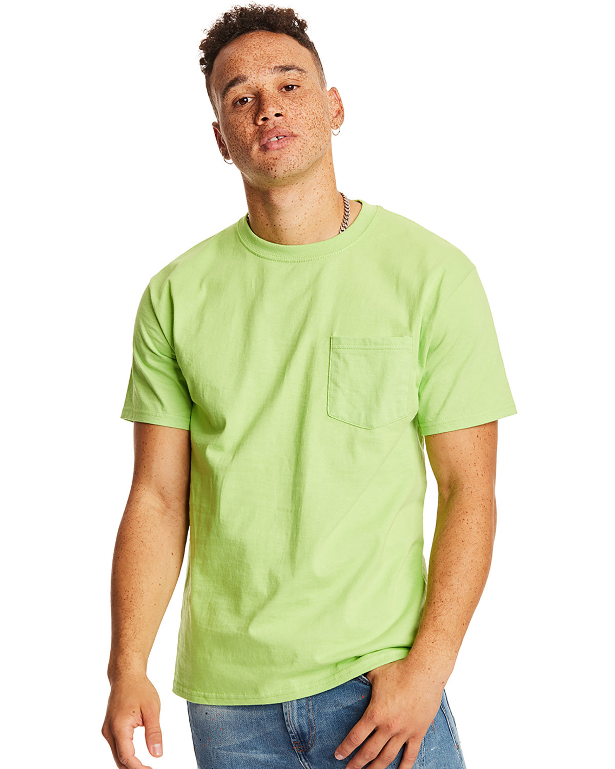 3 Pack Of Hanes H5590 Men's T Shirt Crew Neck Authentic-T Pocket Stylish T-Shirt - Picture 11 of 16