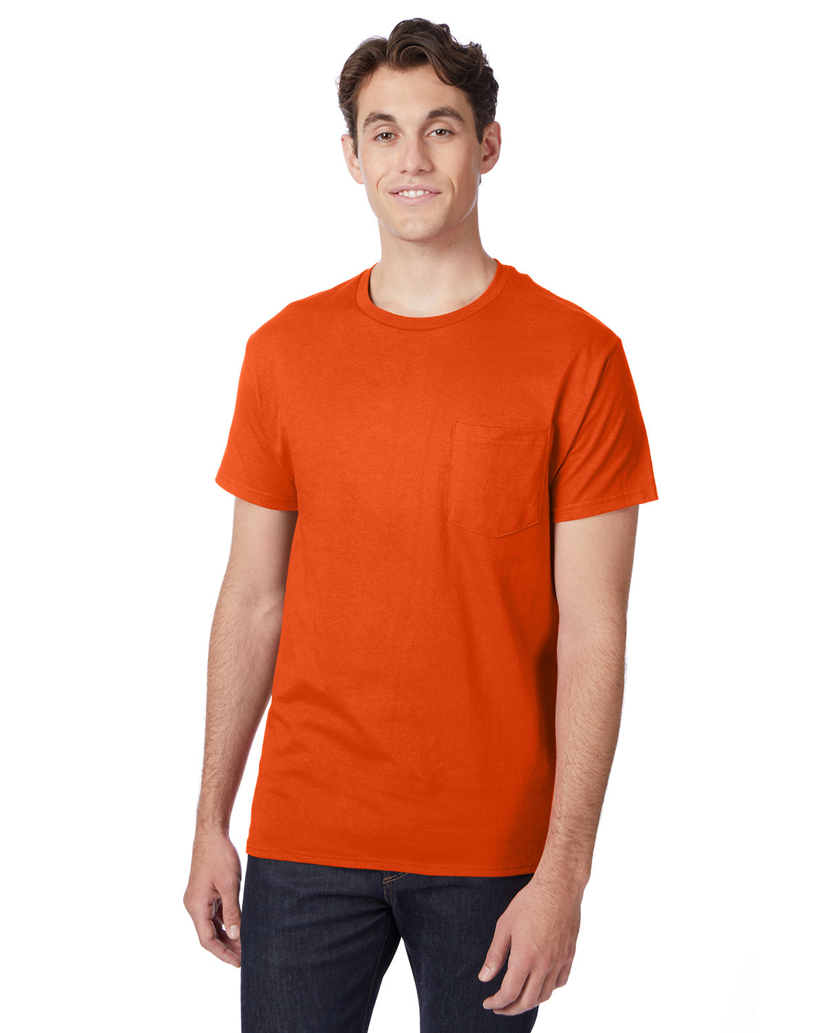 3 Pack Of Hanes H5590 Men's T Shirt Crew Neck Authentic-T Pocket Stylish T-Shirt - Picture 13 of 16