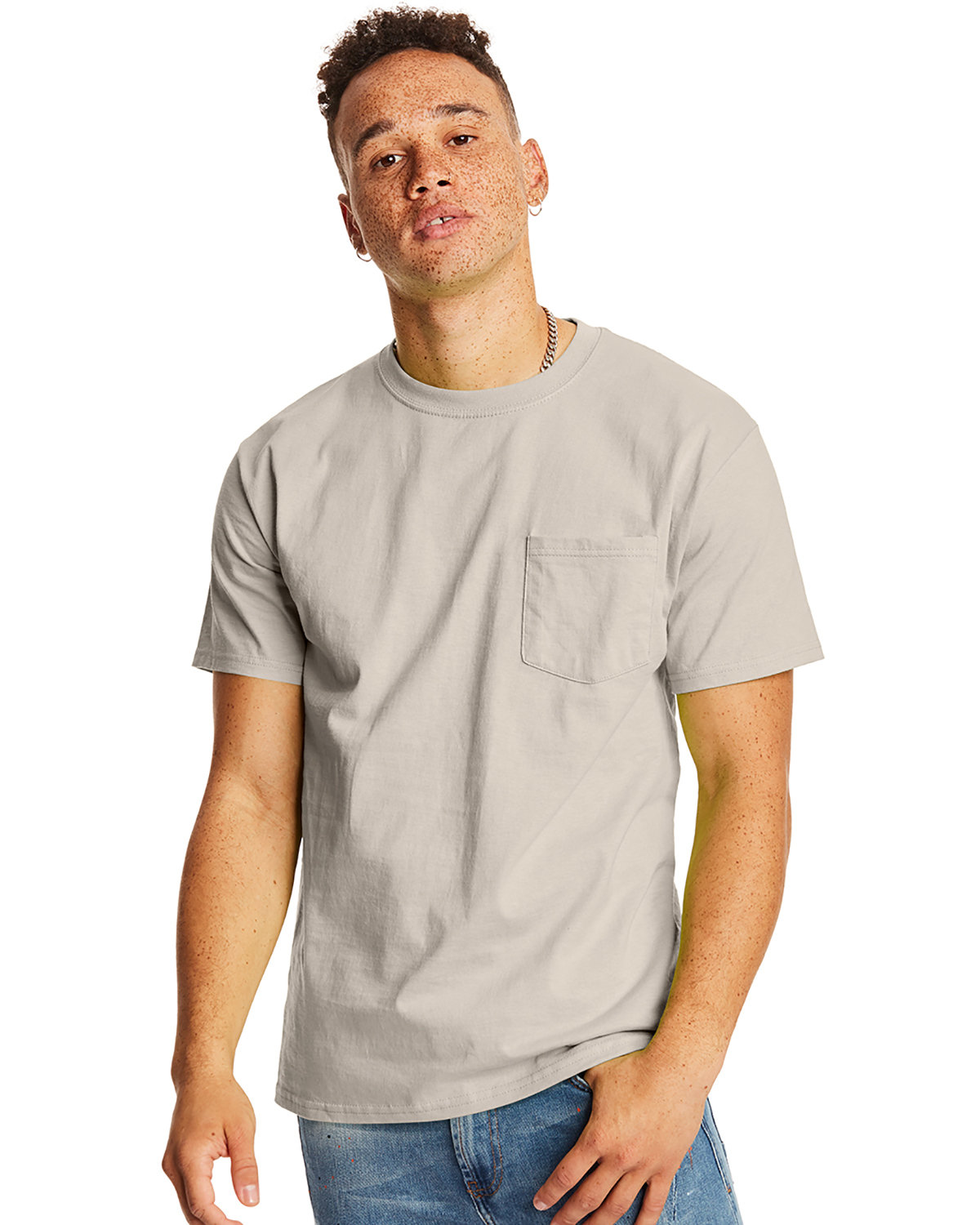 3 Pack Of Hanes H5590 Men's T Shirt Crew Neck Authentic-T Pocket Stylish T-Shirt - Picture 14 of 16