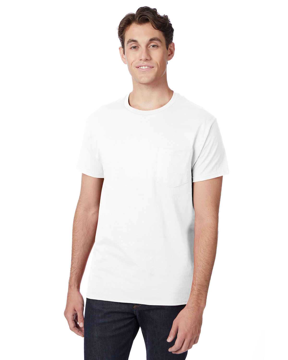 3 Pack Of Hanes H5590 Men's T Shirt Crew Neck Authentic-T Pocket Stylish T-Shirt - Picture 16 of 16