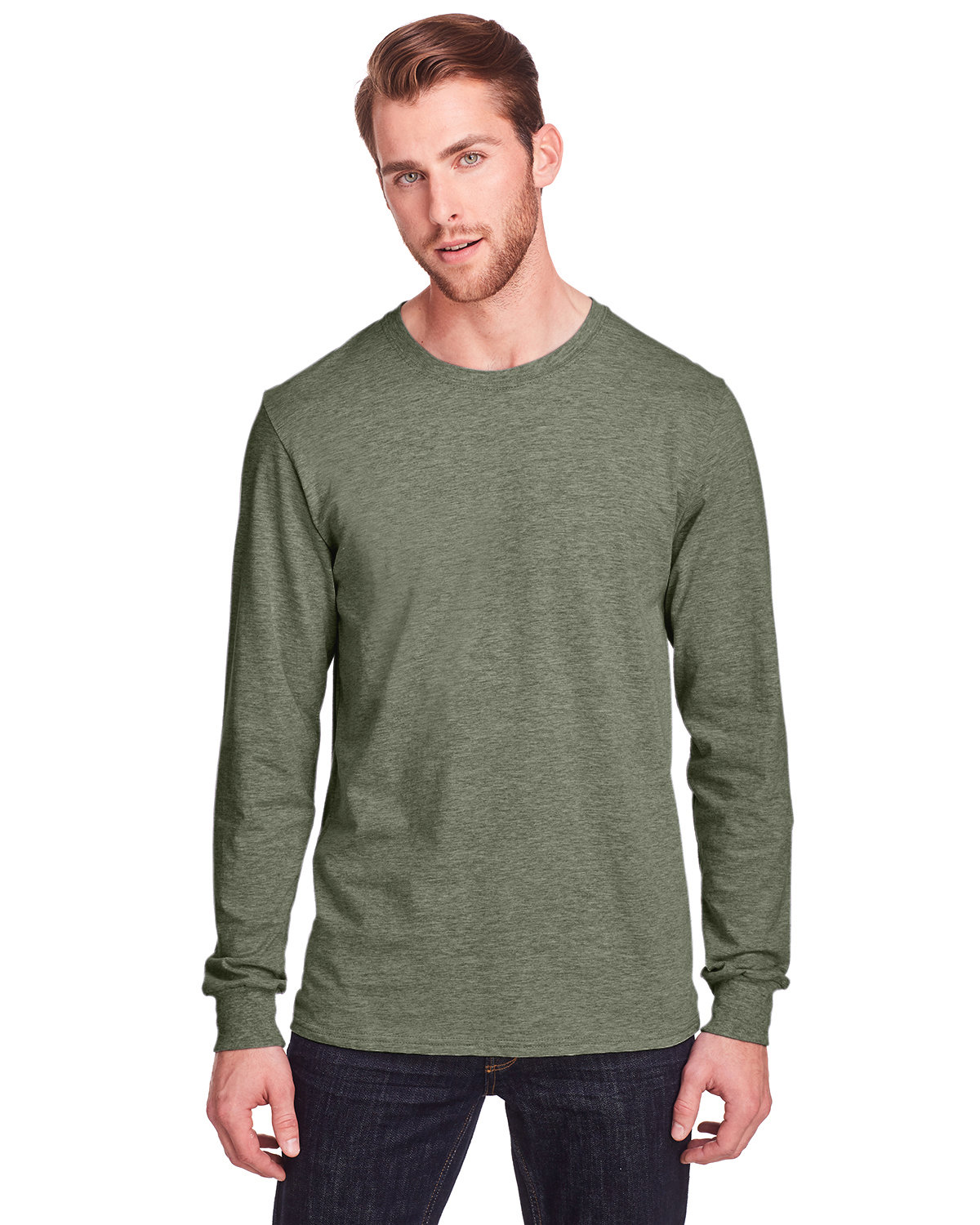 Fruit of the Loom IC47LSR Adult ICONIC T Shirt Classic Fit Long Sleeve T-Shirt - Picture 7 of 11