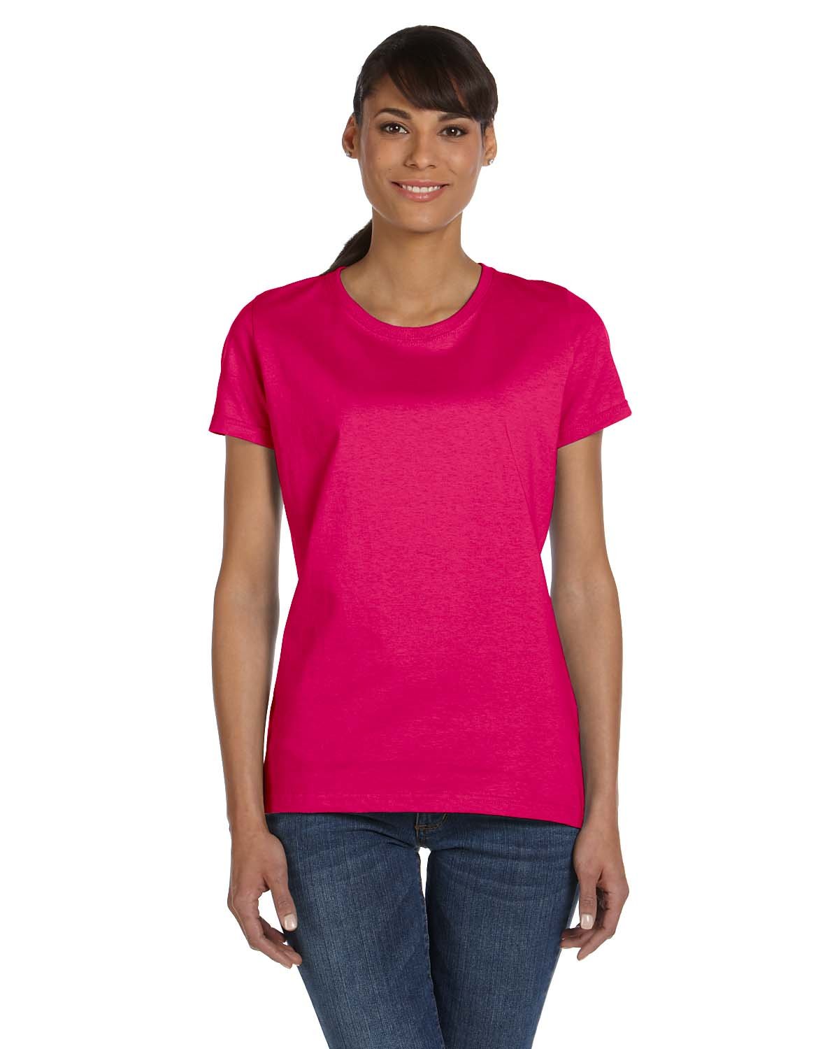 Fruit of the Loom L3930R Ladies HD Cotton T Shirt Short Sleeves Top T-Shirt - Picture 7 of 19