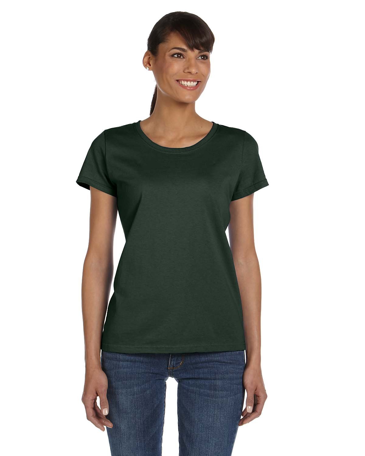 Fruit of the Loom L3930R Ladies HD Cotton T Shirt Short Sleeves Top T-Shirt - Picture 8 of 19