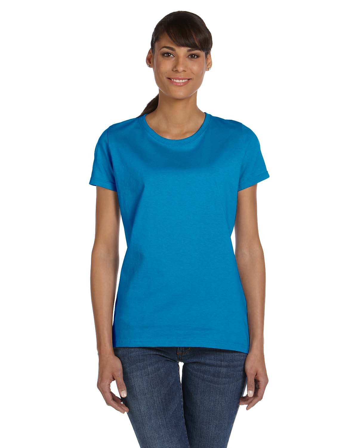 Fruit of the Loom L3930R Ladies HD Cotton T Shirt Short Sleeves Top T-Shirt - Picture 11 of 19