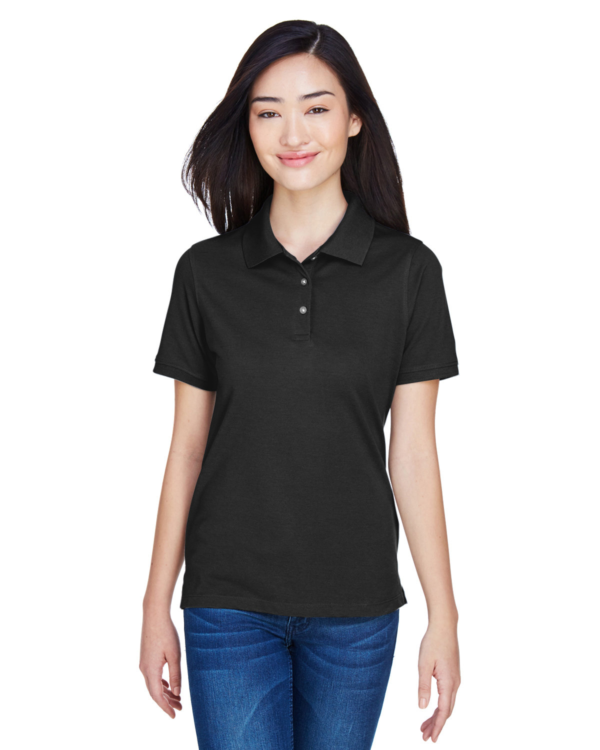 Harriton M265W Ladies Cotton Pique Sideseamed Wrinkle Resistant Easy Blend Polo - Picture 2 of 20