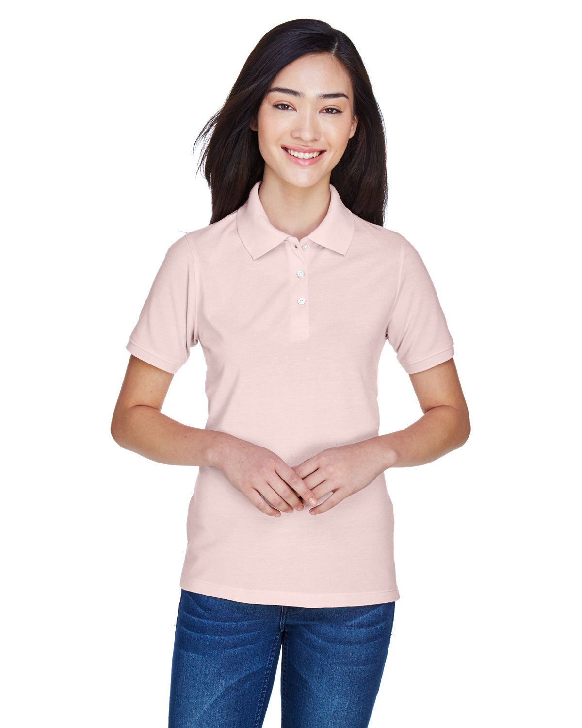 Harriton M265W Ladies Cotton Pique Sideseamed Wrinkle Resistant Easy Blend Polo - Picture 3 of 20