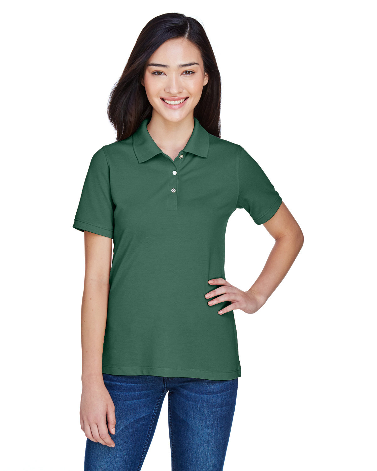Harriton M265W Ladies Cotton Pique Sideseamed Wrinkle Resistant Easy Blend Polo - Picture 8 of 20
