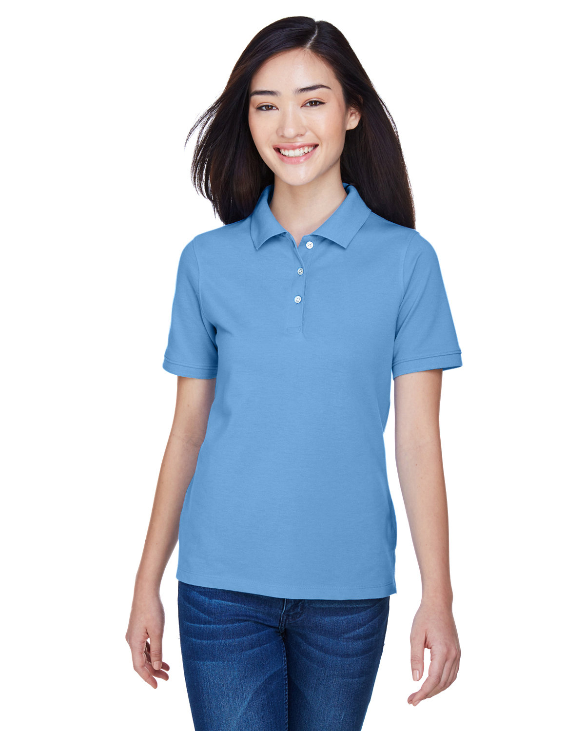 Harriton M265W Ladies Cotton Pique Sideseamed Wrinkle Resistant Easy Blend Polo - Picture 10 of 20