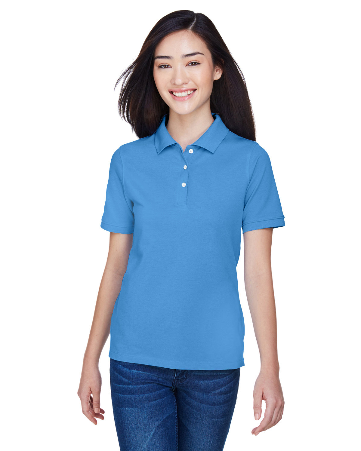 Harriton M265W Ladies Cotton Pique Sideseamed Wrinkle Resistant Easy Blend Polo - Picture 11 of 20