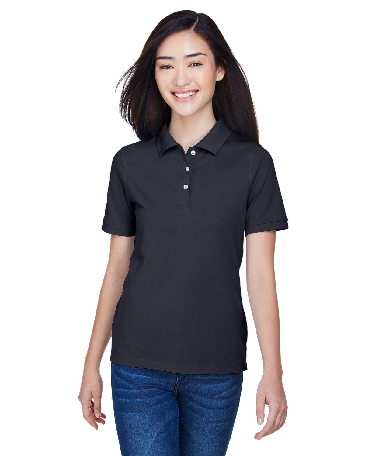 Harriton M265W Ladies Cotton Pique Sideseamed Wrinkle Resistant Easy Blend Polo - Picture 12 of 20