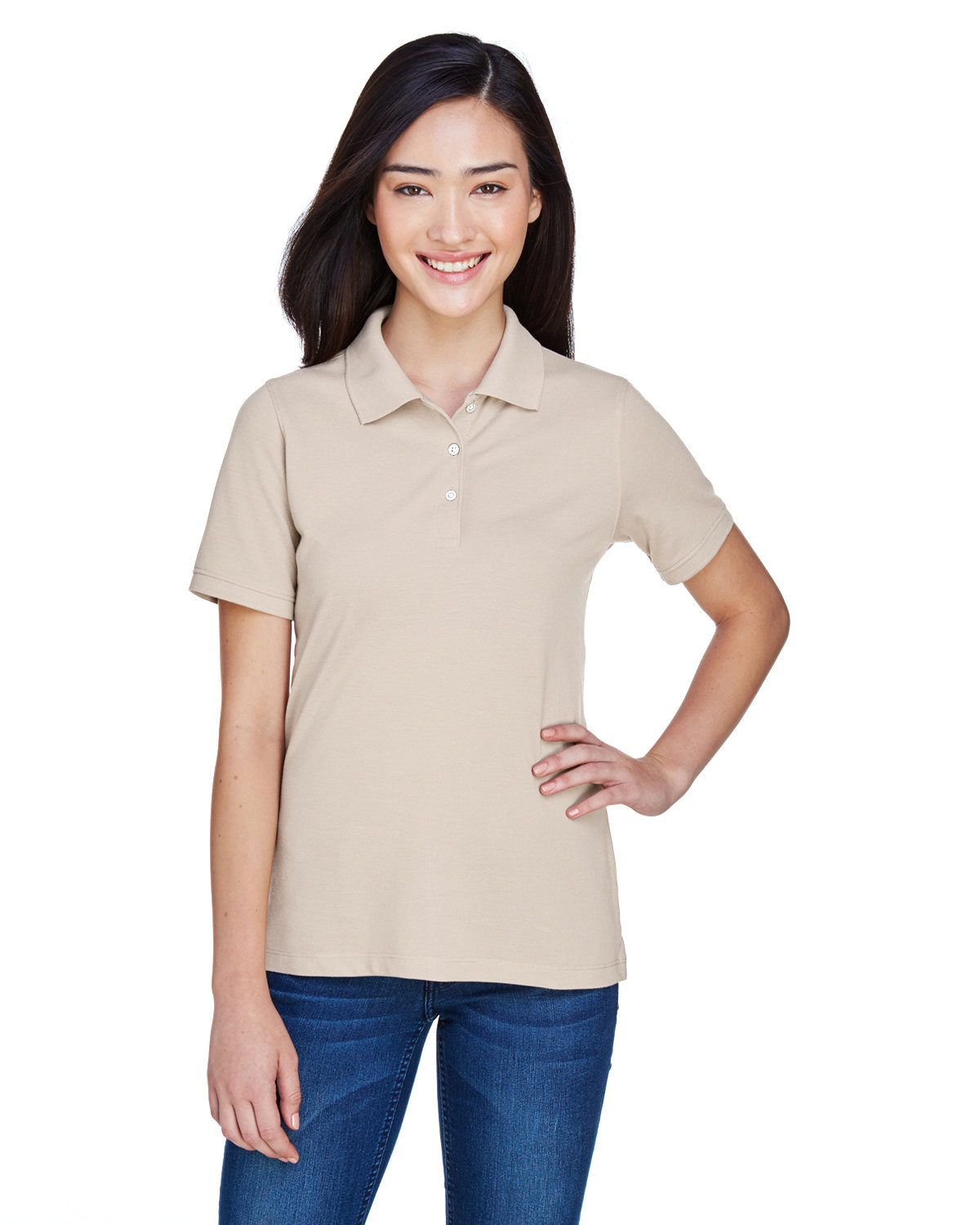 Harriton M265W Ladies Cotton Pique Sideseamed Wrinkle Resistant Easy Blend Polo - Picture 14 of 20