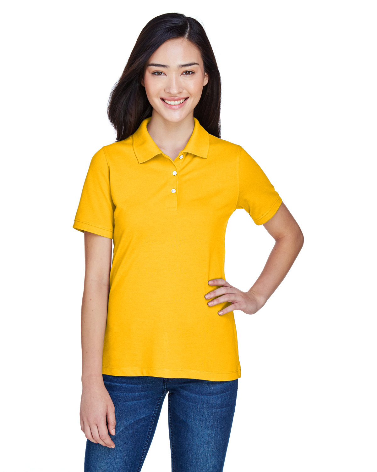 Harriton M265W Ladies Cotton Pique Sideseamed Wrinkle Resistant Easy Blend Polo - Picture 15 of 20