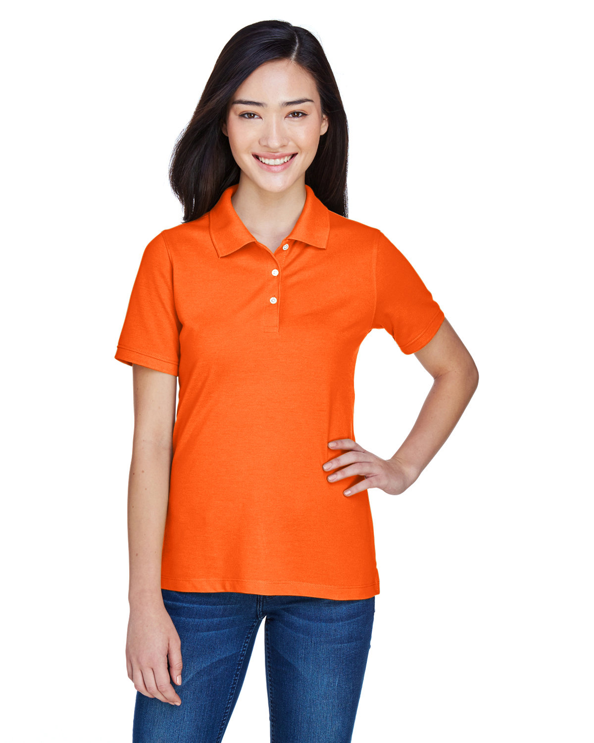 Harriton M265W Ladies Cotton Pique Sideseamed Wrinkle Resistant Easy Blend Polo - Picture 16 of 20